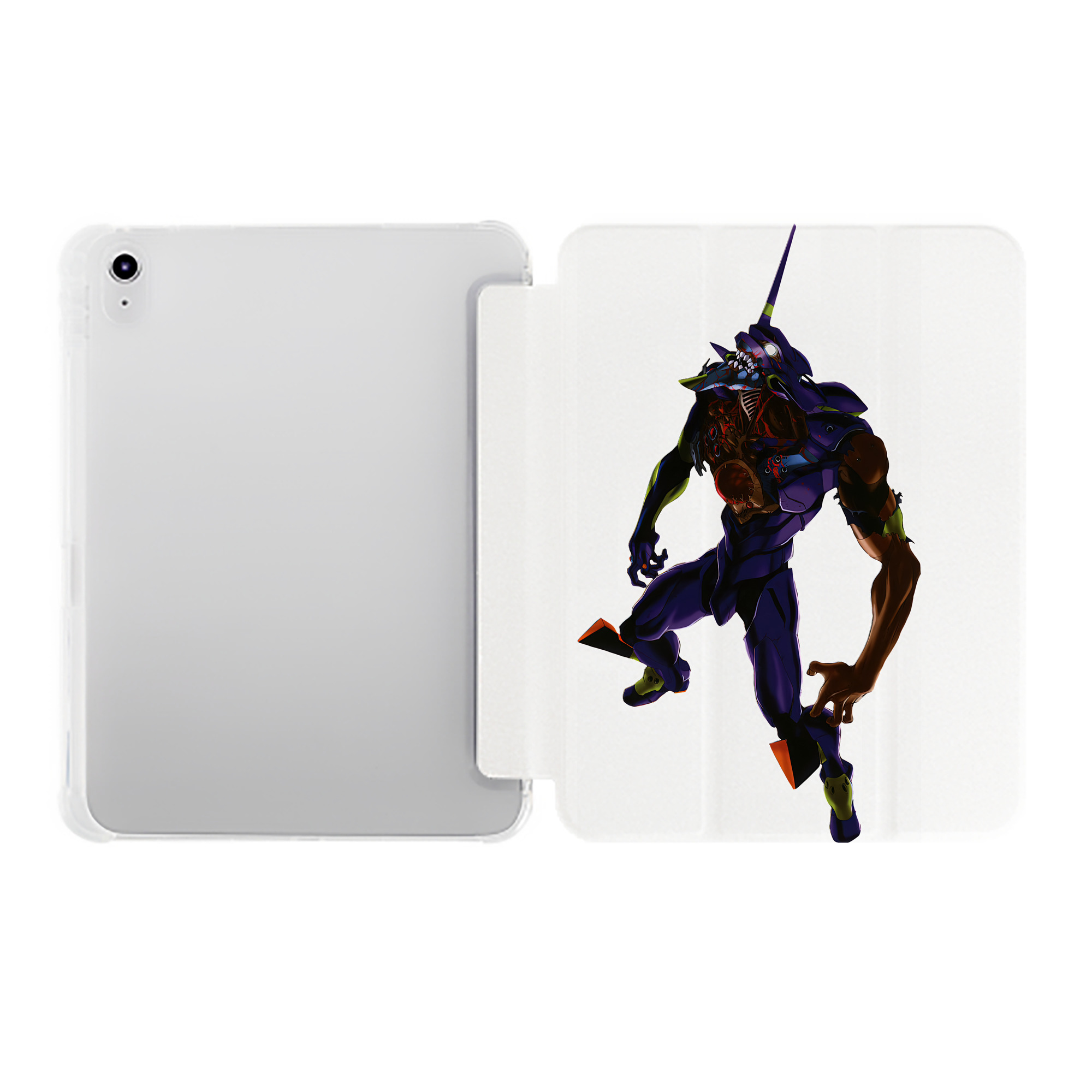 （画像用） EVA 新世紀エヴァンゲリオン IPad ケース ペン収納付き 三つ折りスタンド PUレザー×シリコン 対応機種9.5/10.5/10.9インチ